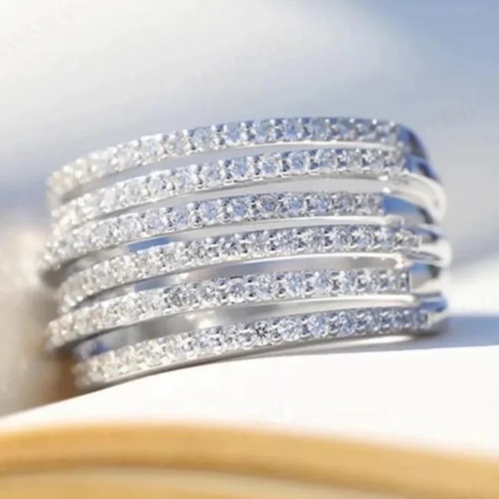 NEW 6.4 CT 925 STERLING SILVER DIAMOND RING, CUTE RING, SHINY RING. - Picture 2 of 7
